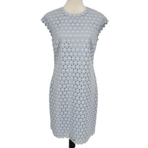Ted Baker Jemille Sheath Dress Size 8 Blue Scalloped Lace Feminine Romantic